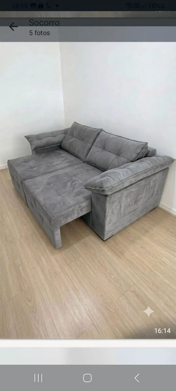 Sofá retrátil 1 90m pronta entrega  ,RS1.390,00 no pix  contato *) - Foto 2