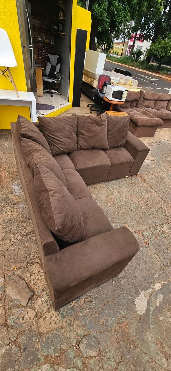 sofa de canto 1.90x1.90 bem conservado ENTREGA GRÁTIS  - Foto 5