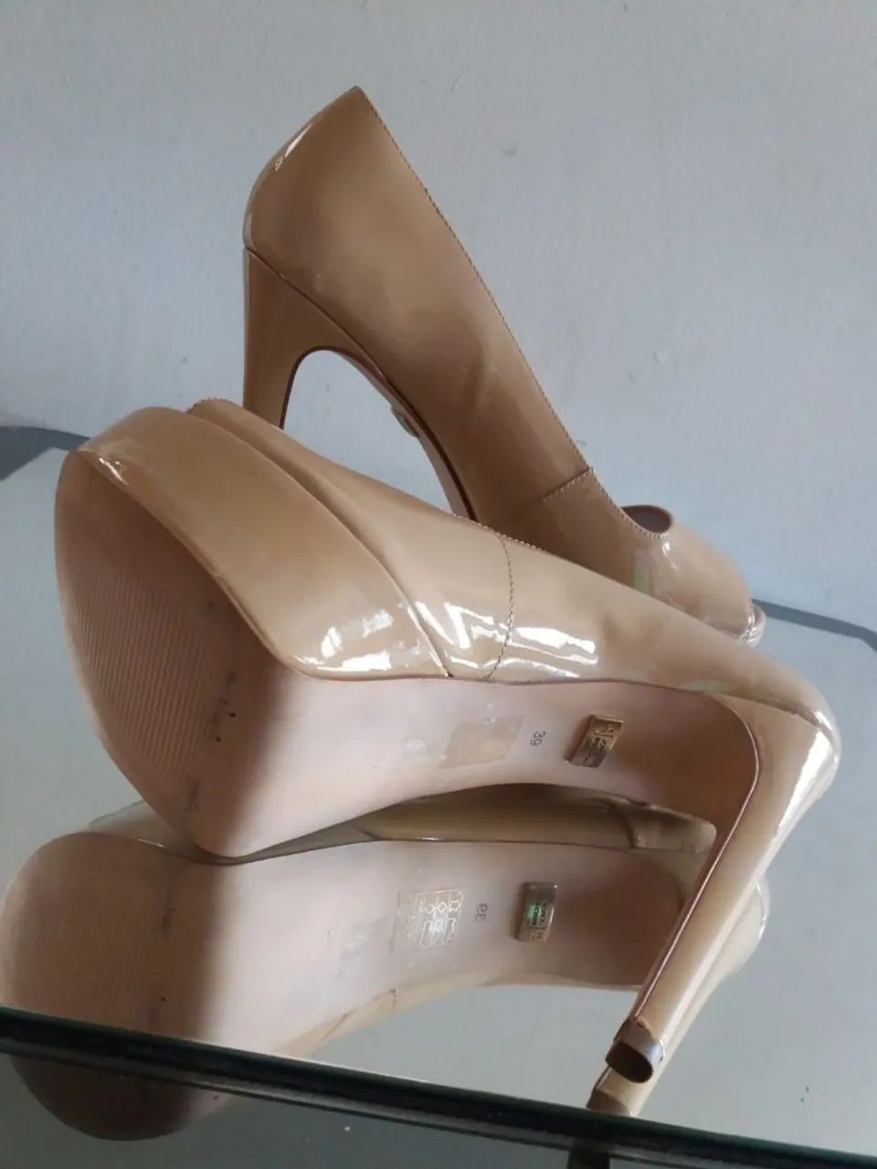 PEEP TOE JORGE BISCHOFF. NUDE VERNIZ 39 - Foto 4