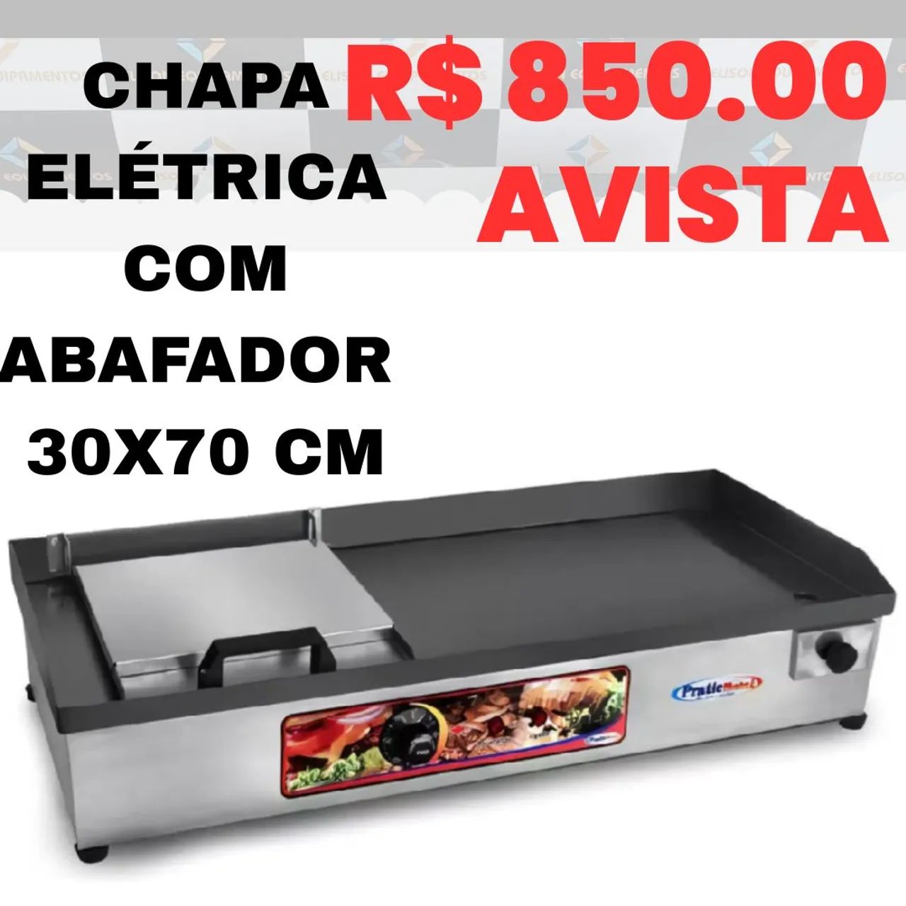 Chapa elétrica 30x70 com prensa 