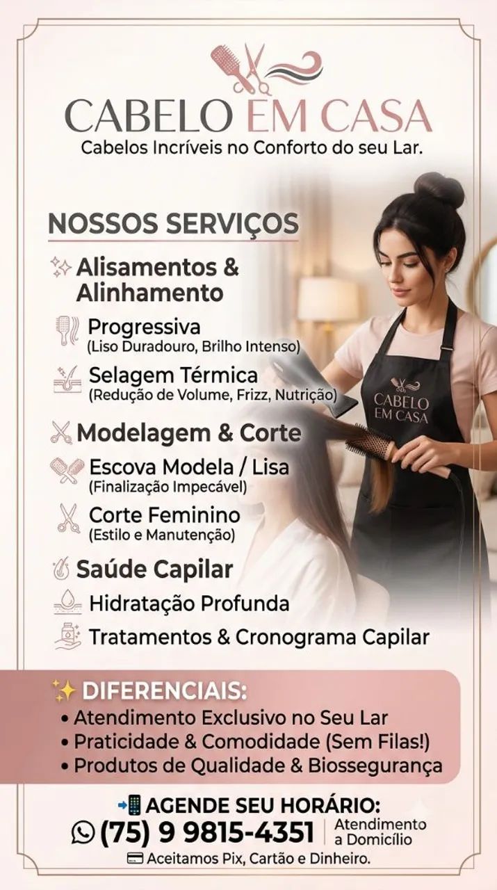 Cabeleireira a domicílio 