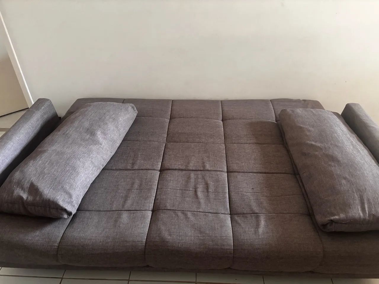 Sofá e sofá cama linho cinza  - Foto 3