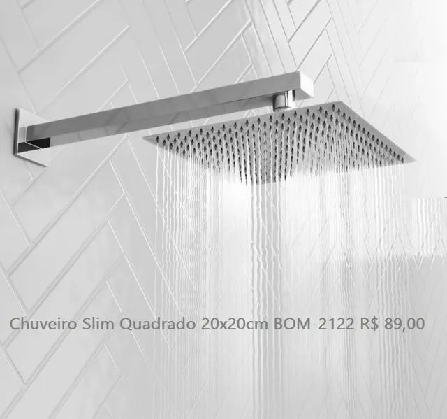 Chuveiro Slim Quadrado 20x20cm BOM-2122