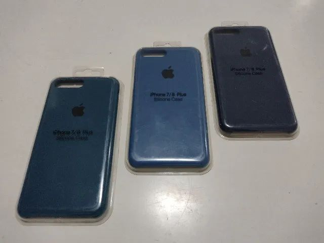 Capa Case Capinha Premium iPhone 7/8 Plus Silicone Aveludado Kit com 3