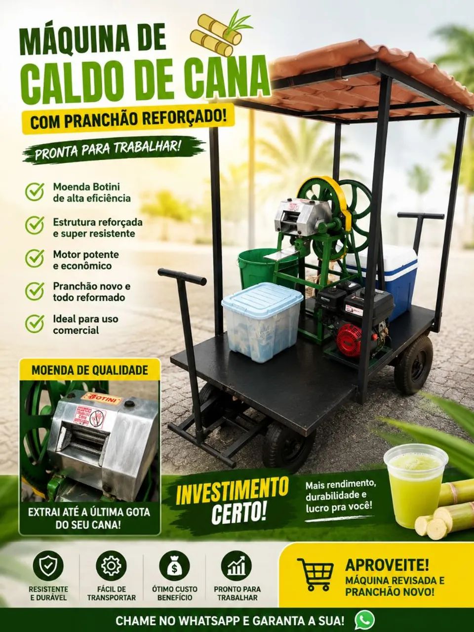 Máquina de caldo de cana + pranchao