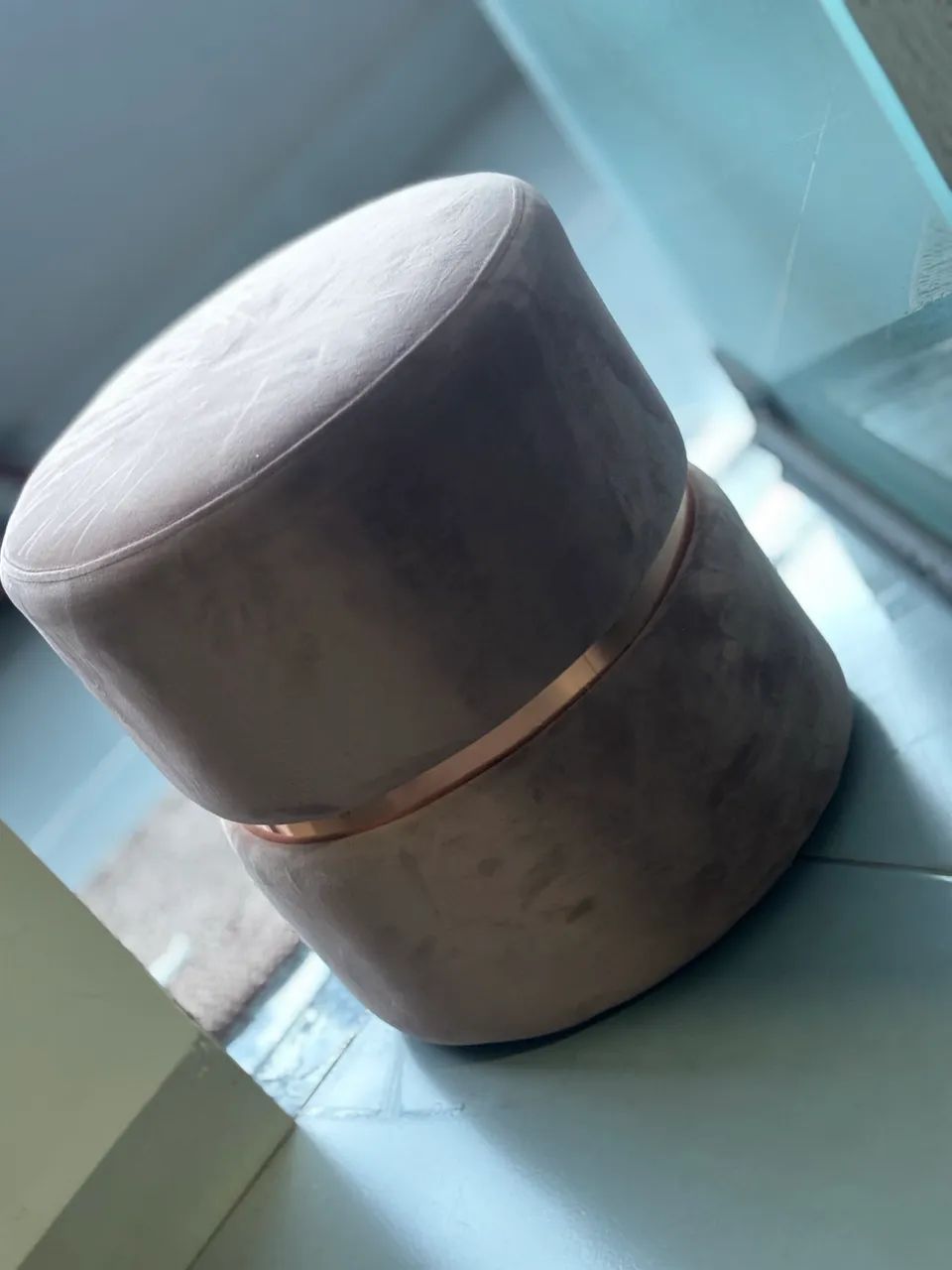 Puff camurça rosa seco  - Foto 2