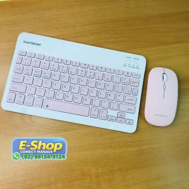 Teclado Com Mouse Sem Fio Bluetooth Ipad e Celulares Diversos  - Foto 2