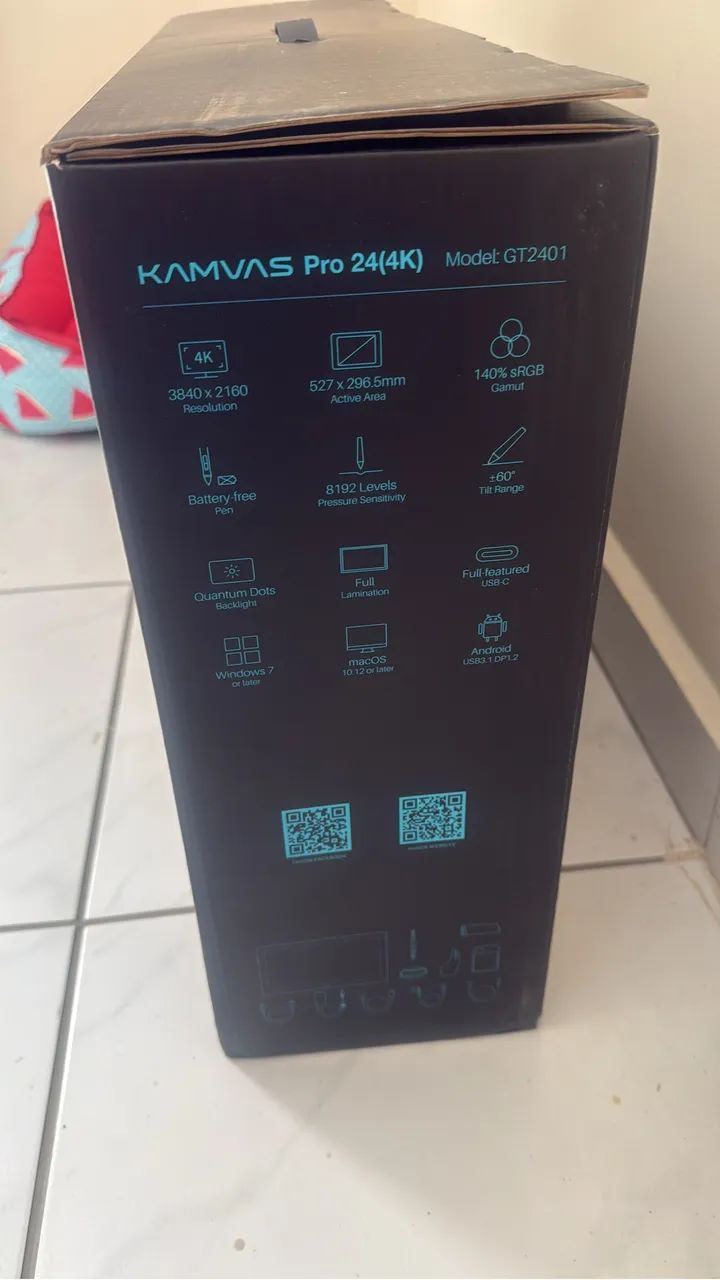MESA DIGITALIZADORA GT2401 HUION KAMVAS PRO - TAMANHO 24", TELA UHD 4K (Lacrada sem uso) - Foto 5