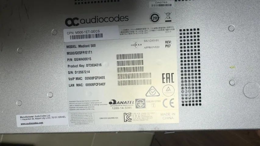 Roteador Gateway Empresarial Audiocodes Mediant 500 Msbr - Foto 2