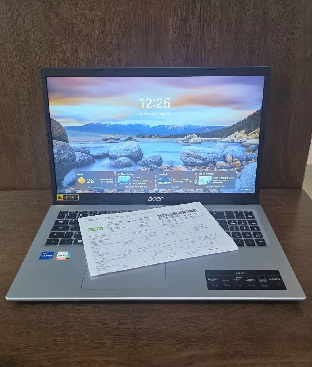 Notebook Acer A515-56, Ac Cart, i5 11°+Iris Xe, 12GB, SSD Nvme 512GB, Wi-Fi 6,Bat 5hs