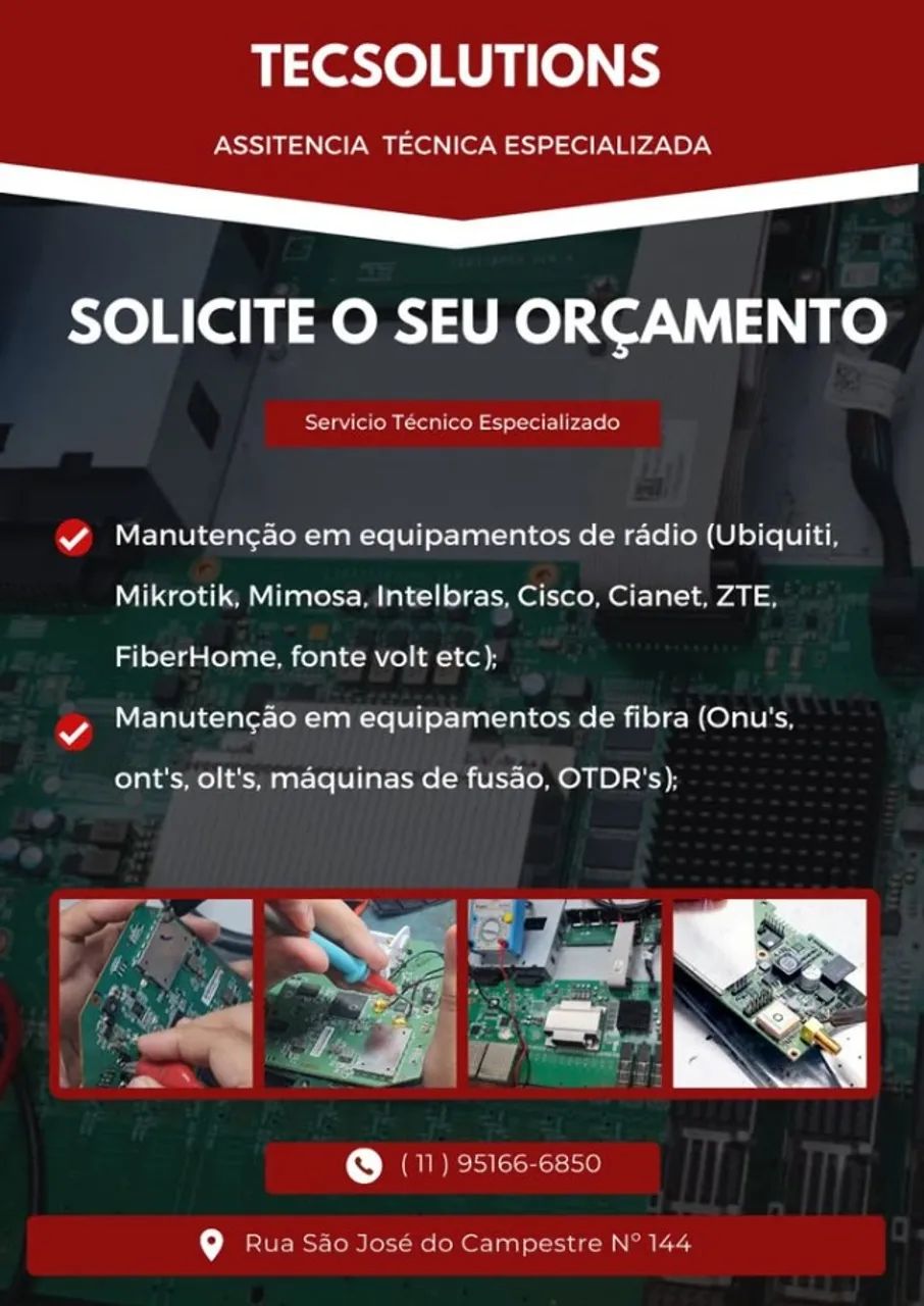 reparo de equipamento de telecomunicação