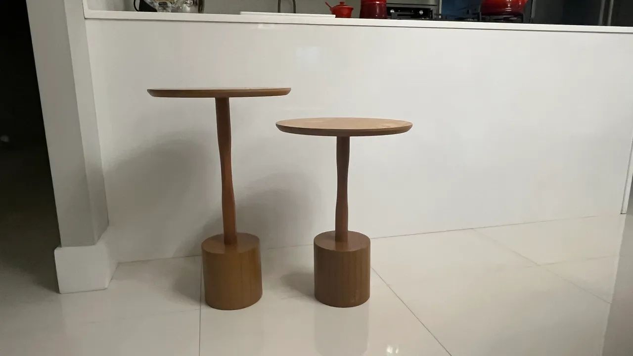 Conjunto de mesinhas de canto - madeira - Foto 2