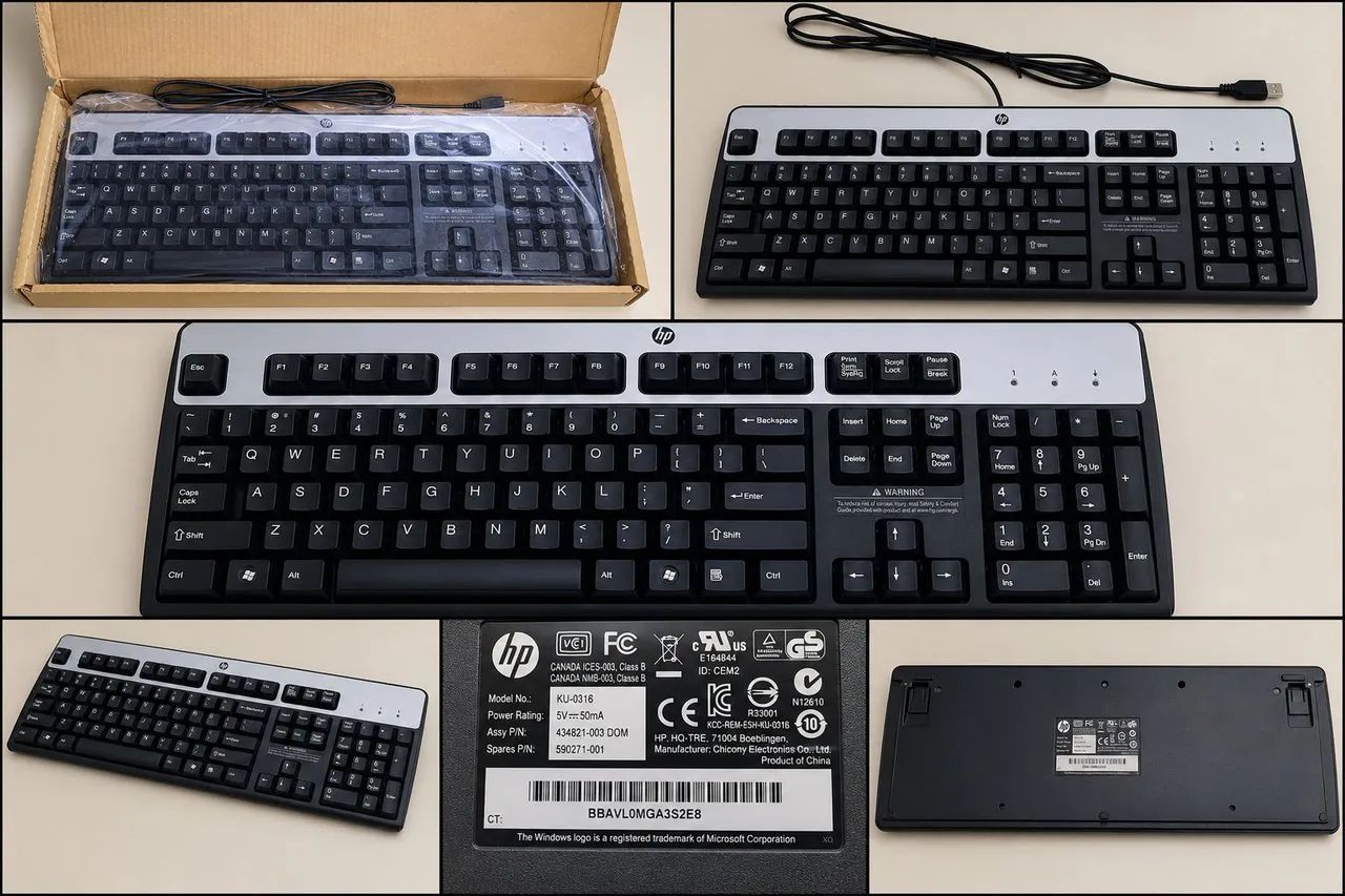 Teclado HP Original USB Layout Americano (US) - Excelente Estado