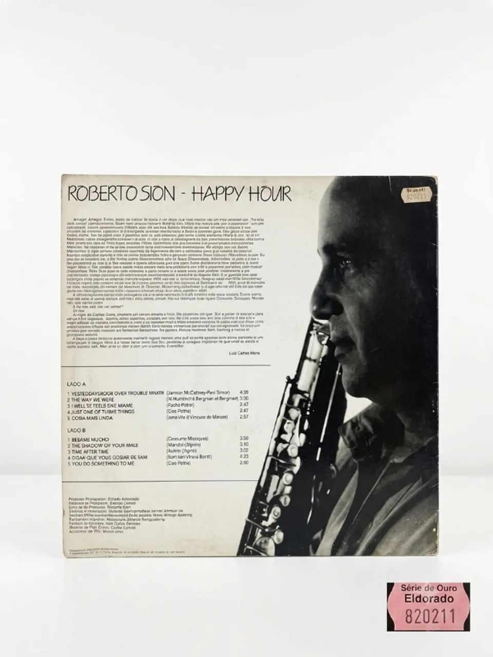Lp Roberto Sion Sax - Happy Hour - 1986 - Disco de Vinil - Foto 2