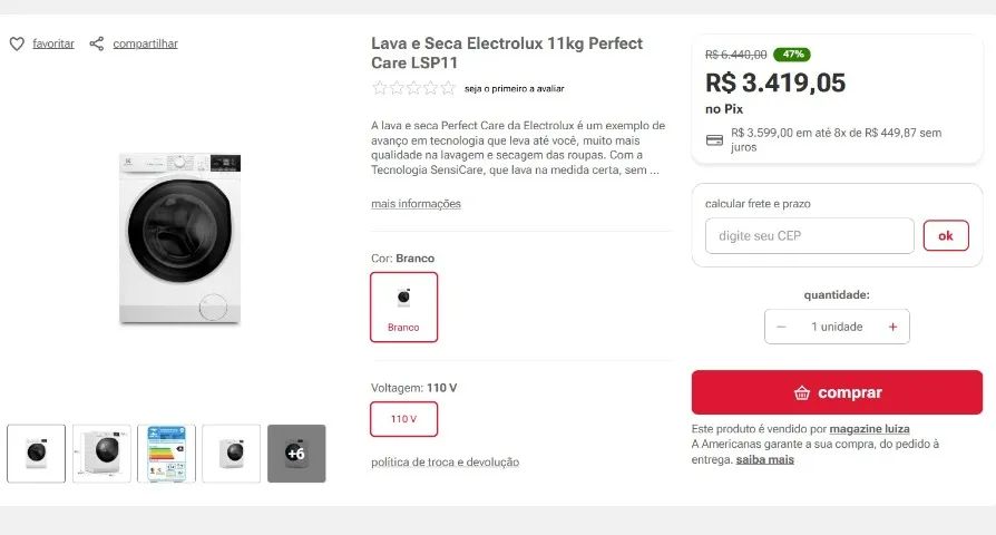 LAVA E SECA ELECTROLUX INVERTER  - Foto 3