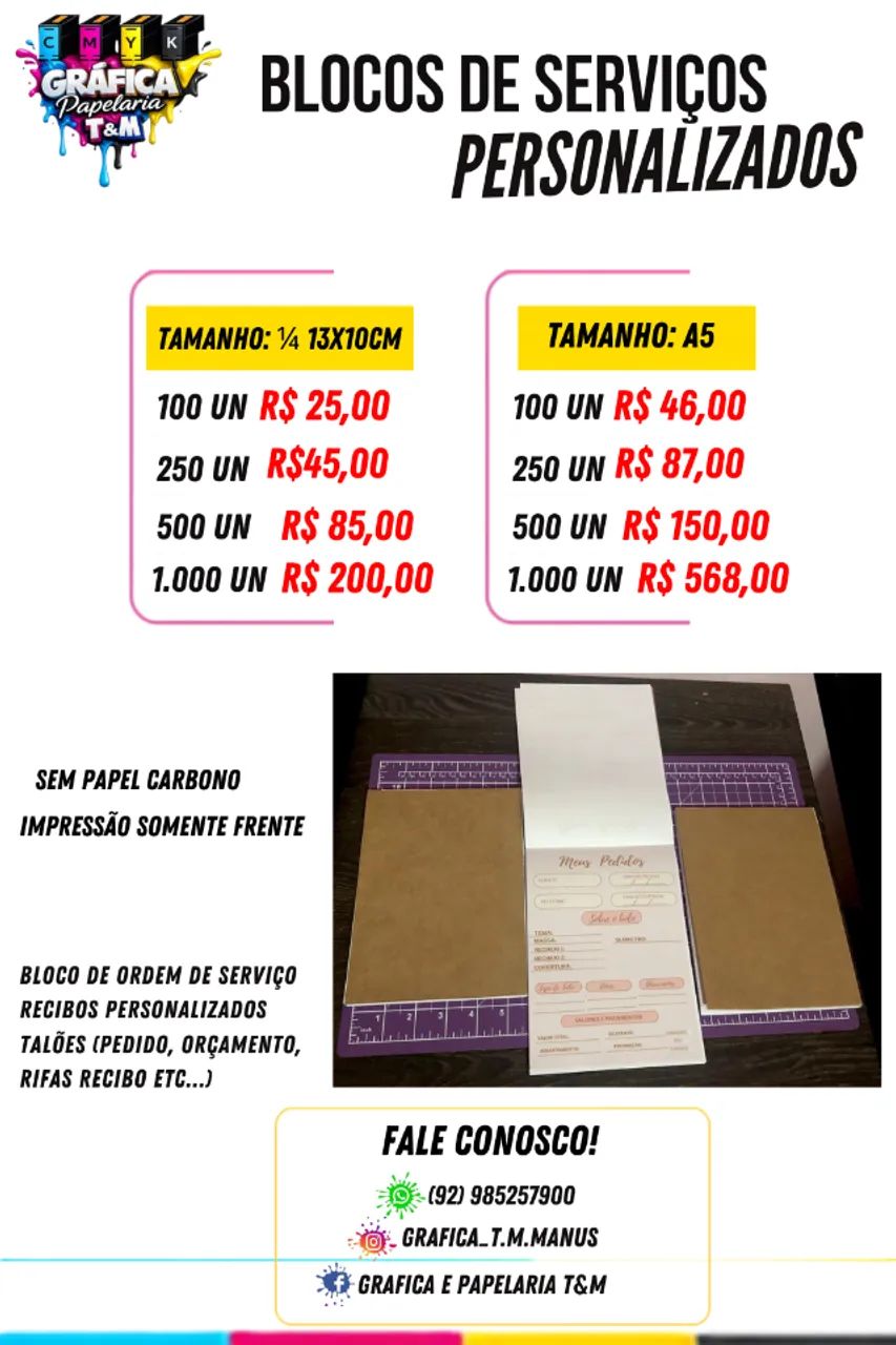 blocos de serviços personalizado