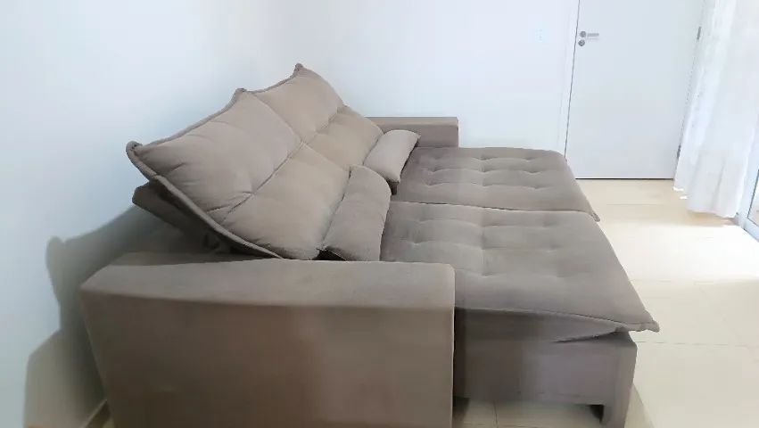 Sofá retrátil e reclinável Primus madeira - Foto 2