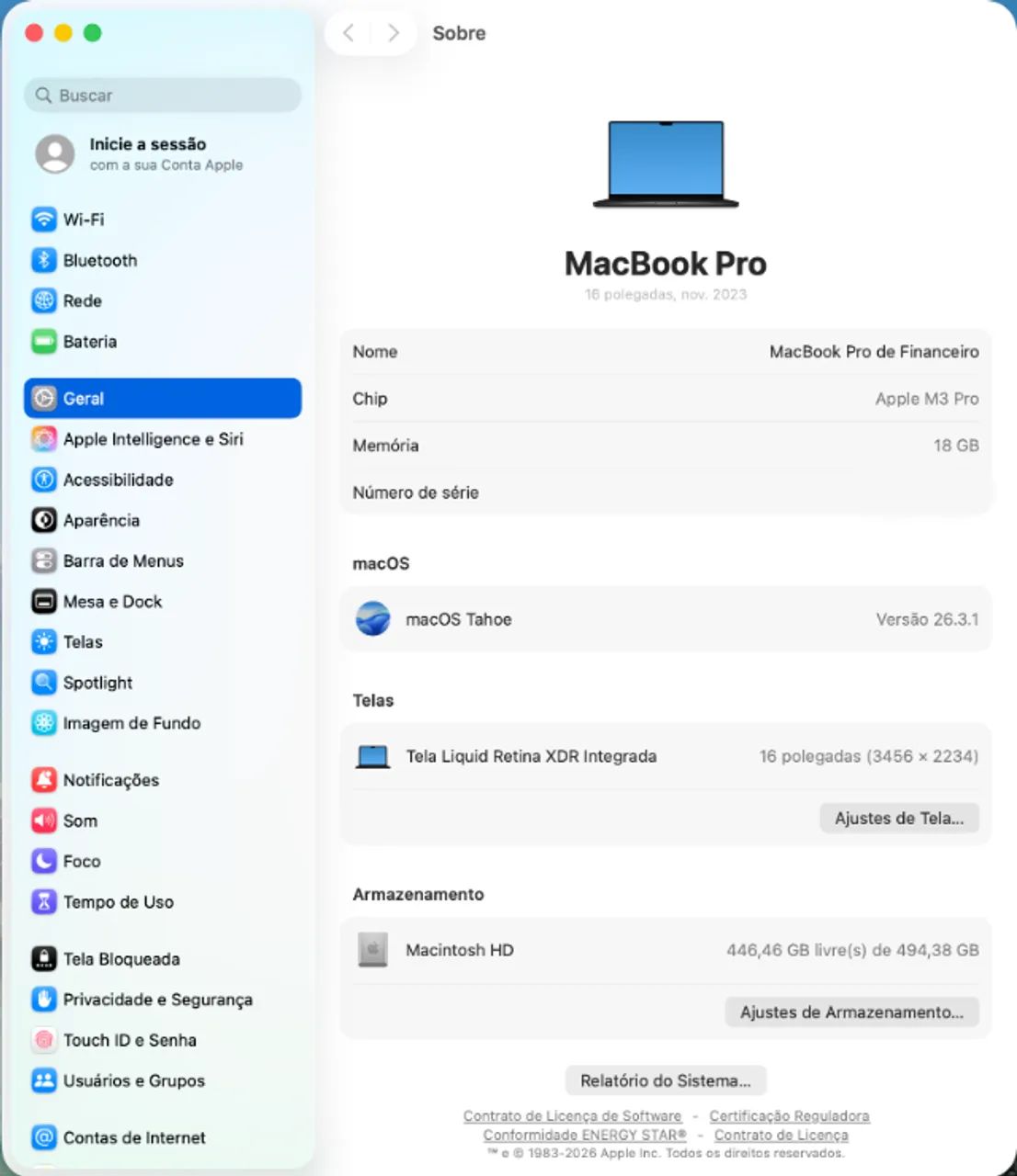 Apple Macbook Pro 16 Polegadas M3 PRO - Foto 5