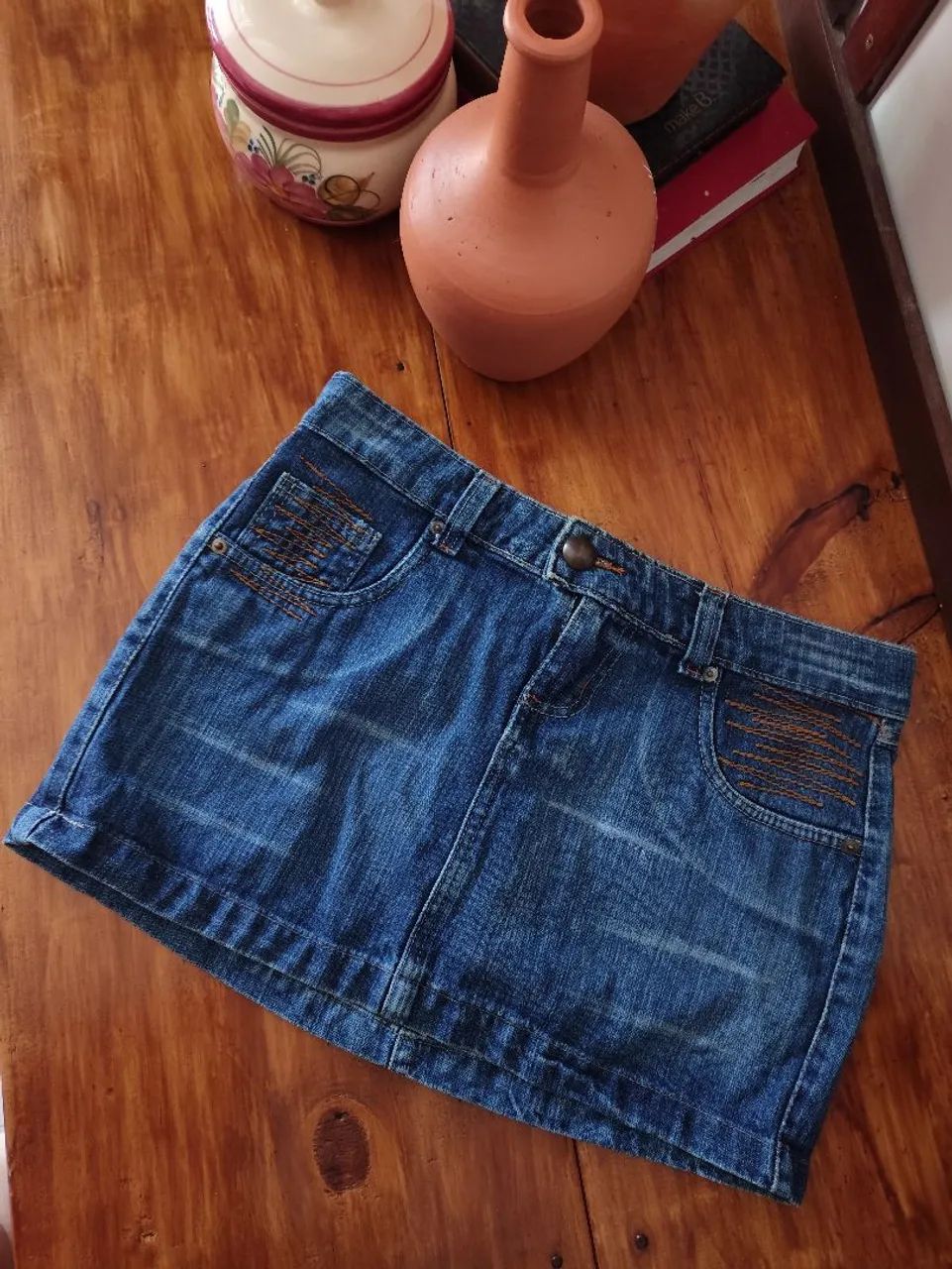 mini micro saia jeans curta anos 2000 y2k vintage