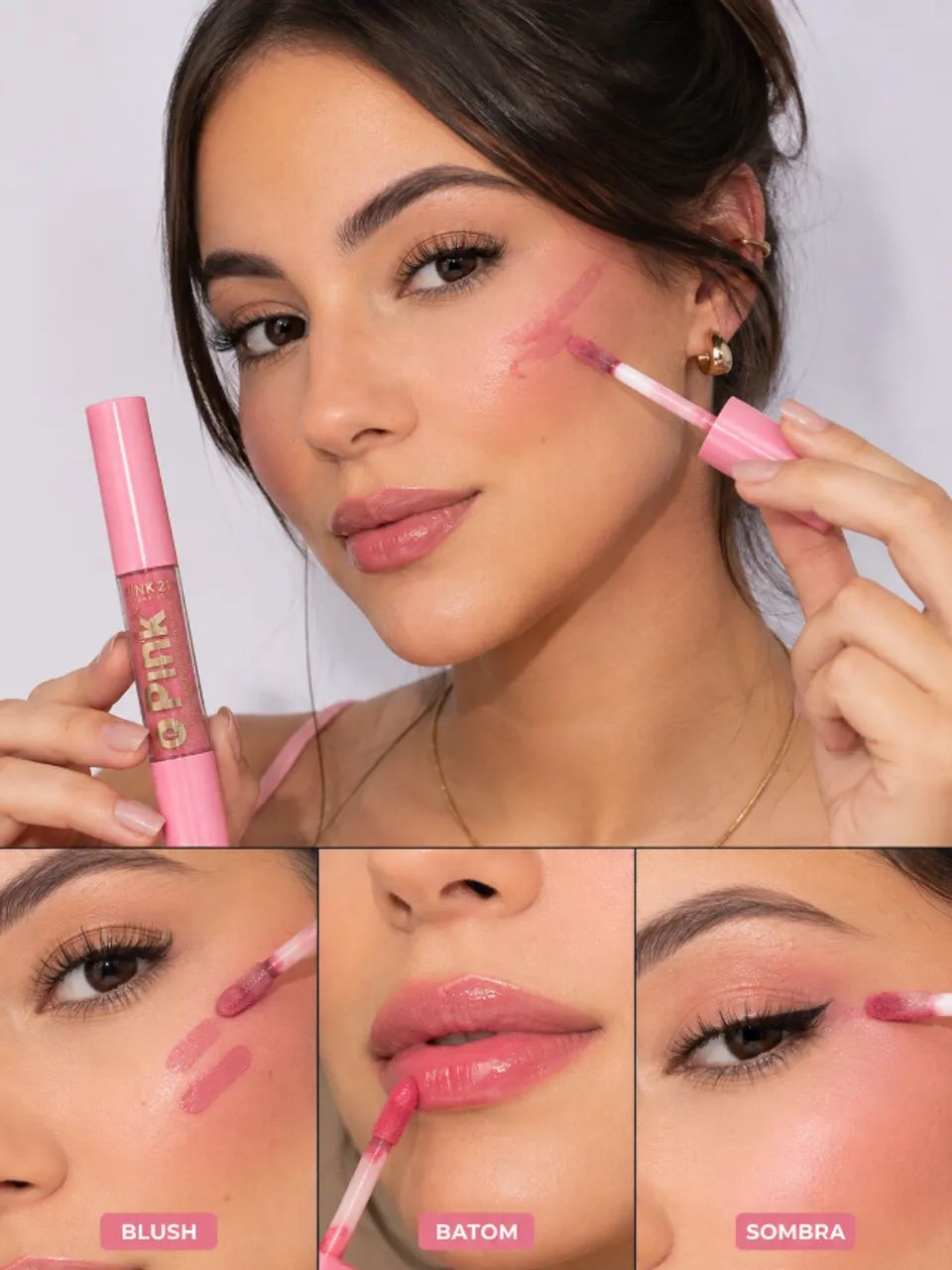 Blush Líquido Multiuso Pink 21 Para Rosto Lábios e Olhos - Foto 2