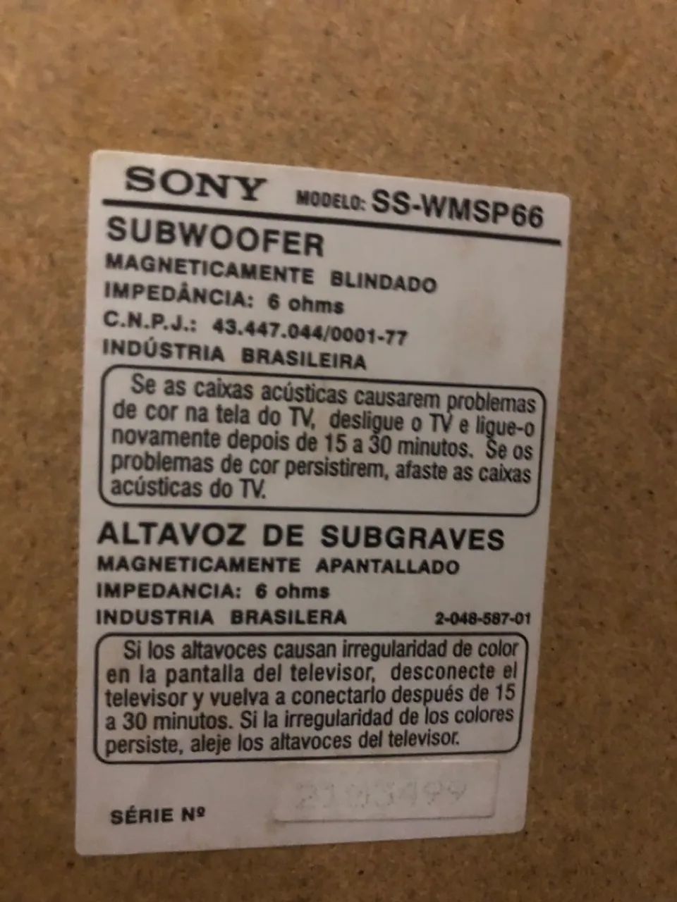 Subwoofer Sony blindado funcionando perfeitamente * - Foto 2