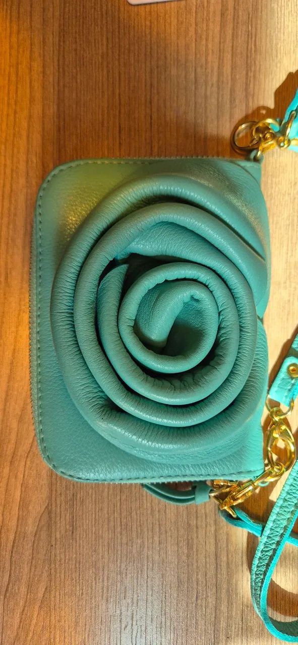 Bolsa / Carteira couro Azul Tiffany