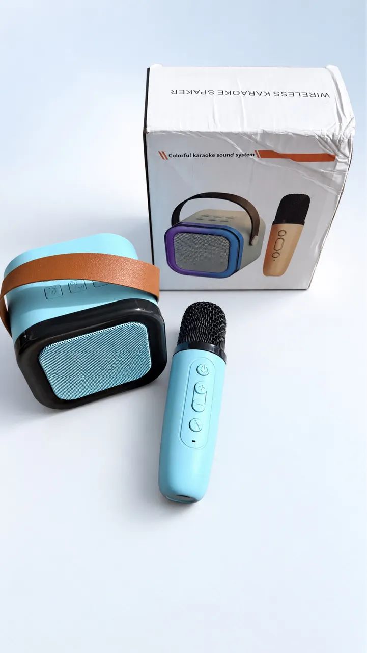 Mini karaokê Bluetooth com microfone - Novo  - Foto 2