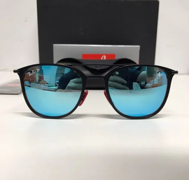 óculos de sol ray ban rb3601 ferrari azul  - Foto 4