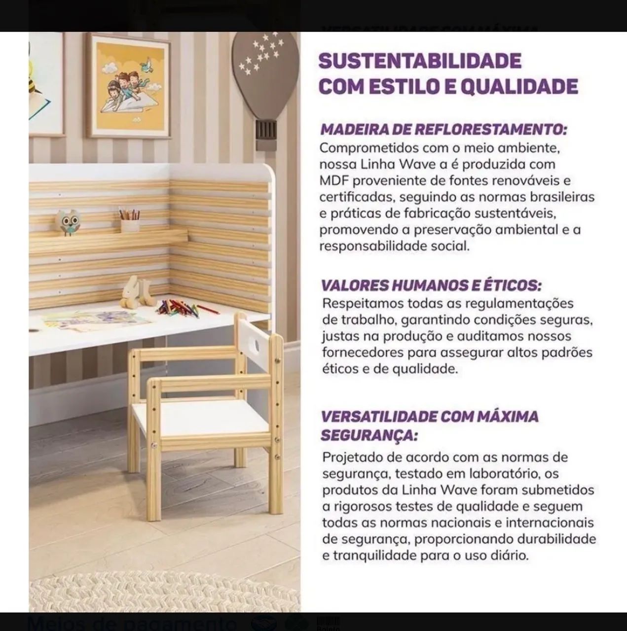 Mesa Infantil Montessori - MDF e Madeira | Design Moderno - Foto 4