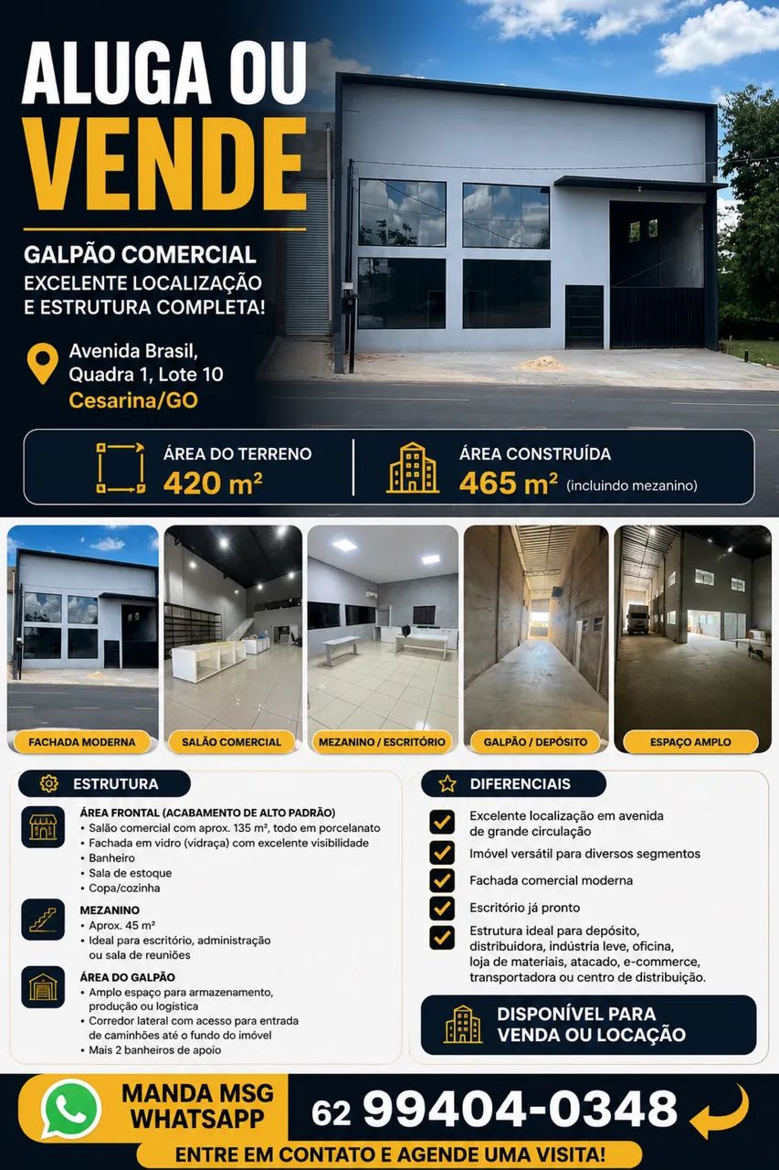 Aluga galpão Cezarina alugo  - Foto 3