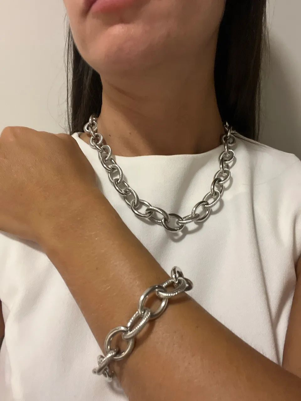 Conjunto corrente + pulseira em semi-joia  - Foto 5