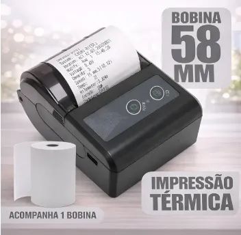 Mini Impressora Portátil Fiscal Bluetooth 58mm Android Ios - Foto 2