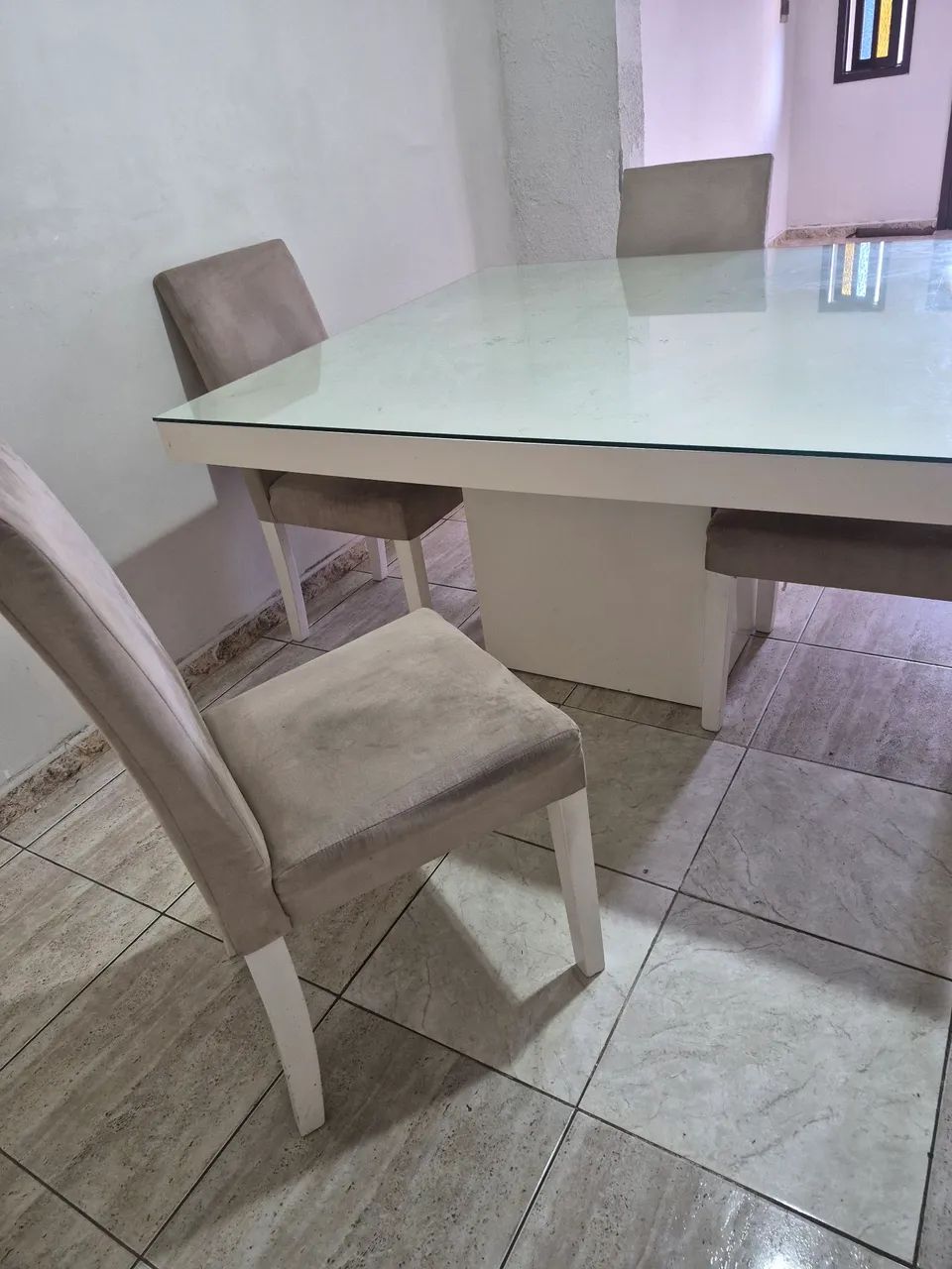 Mesa quadrada de vidro tok stok - Foto 3
