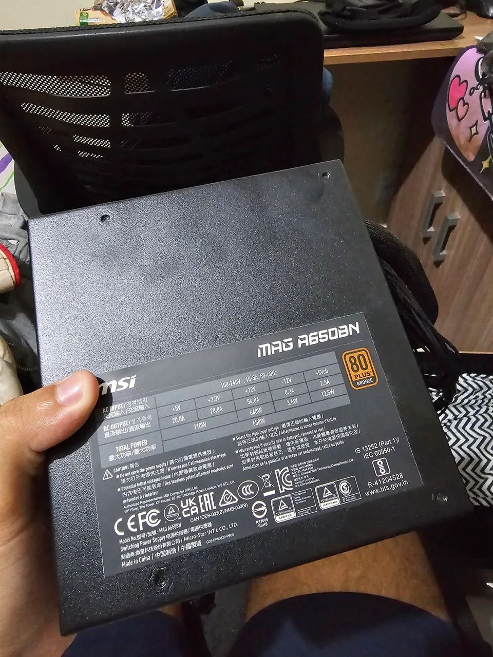 Fonte MSI Mag 650w 80 plus bronze