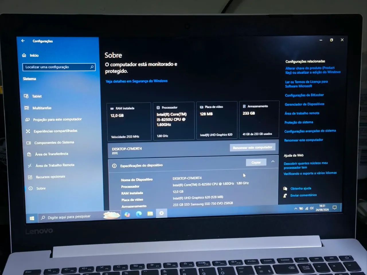 Nootbook Lenovo Ideapad 330 i5 8250u - Foto 4