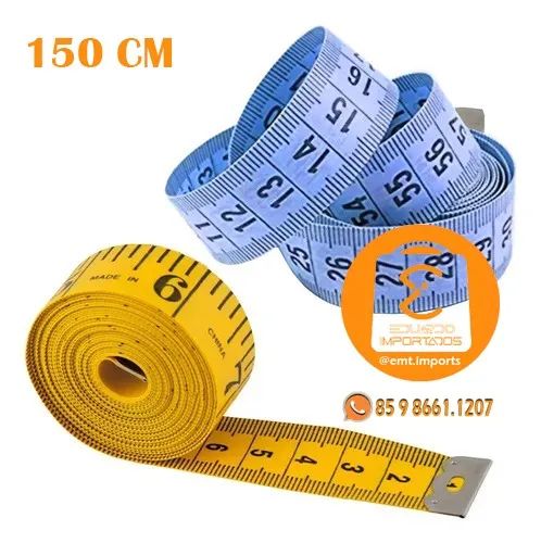 Fitas Metricas Flexiveis 150cm - 60 Pol. Kit com 2 Unidades BOM-6516