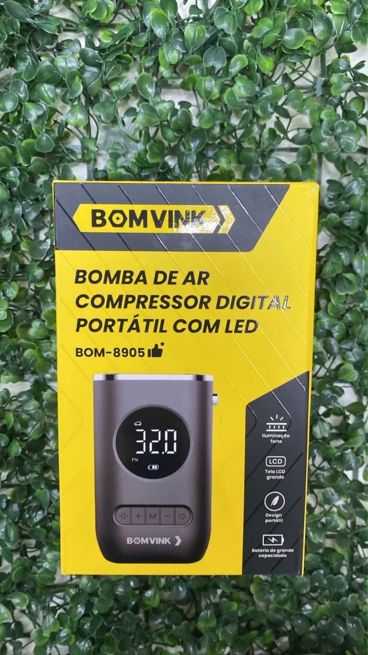 Bomba de ar compressor digital portátil 