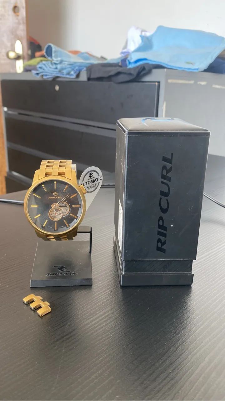 Relógio Detroit Rip Curl Automático Dourado C/ Elo Extra, Na Caix   - Foto 2