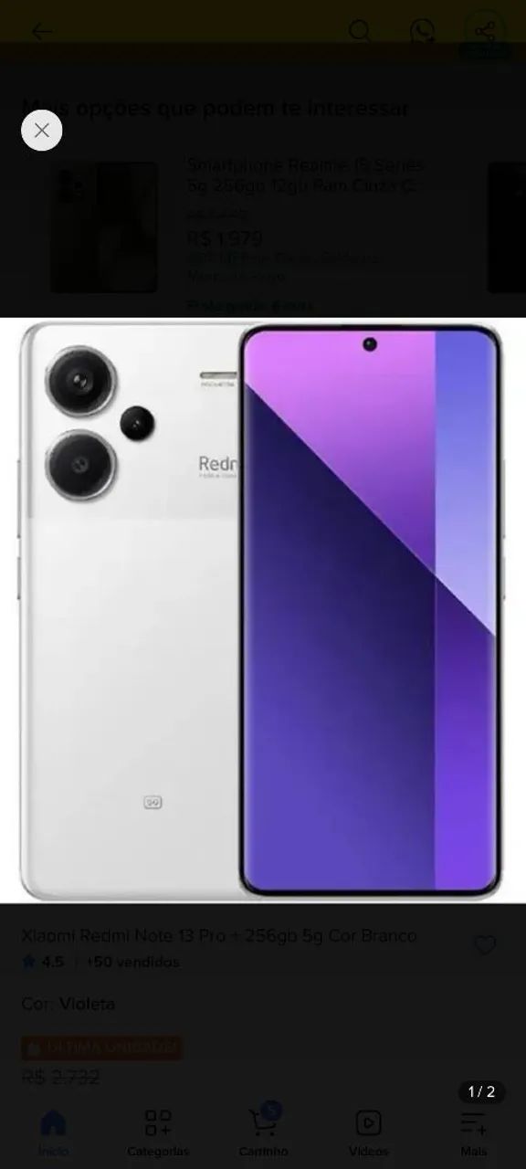 Xiaomi Redmi Note 13 Pro + 256gb 5g Cor Branco