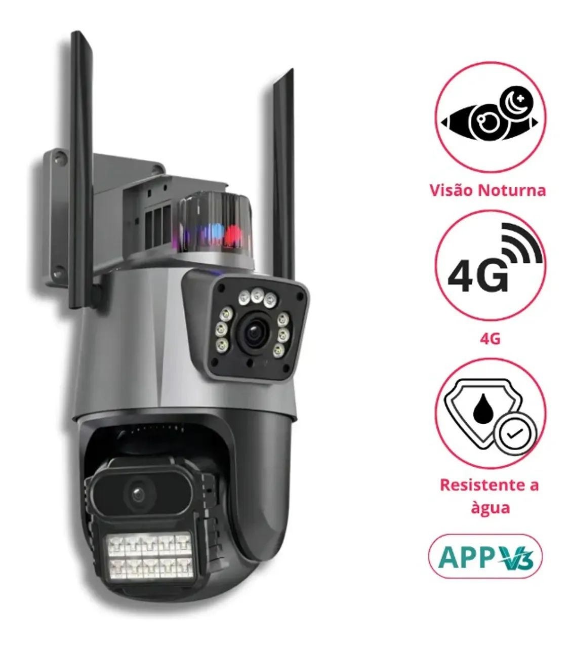 Camera 2 lentes speed dome com sirene 
