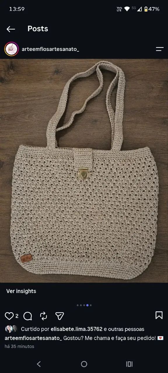 Bolsa de crochê  - Foto 5