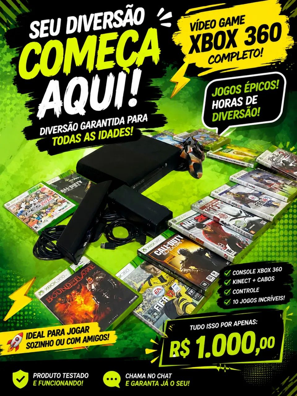 Vendo XBOX 360 - Completo e conservado 