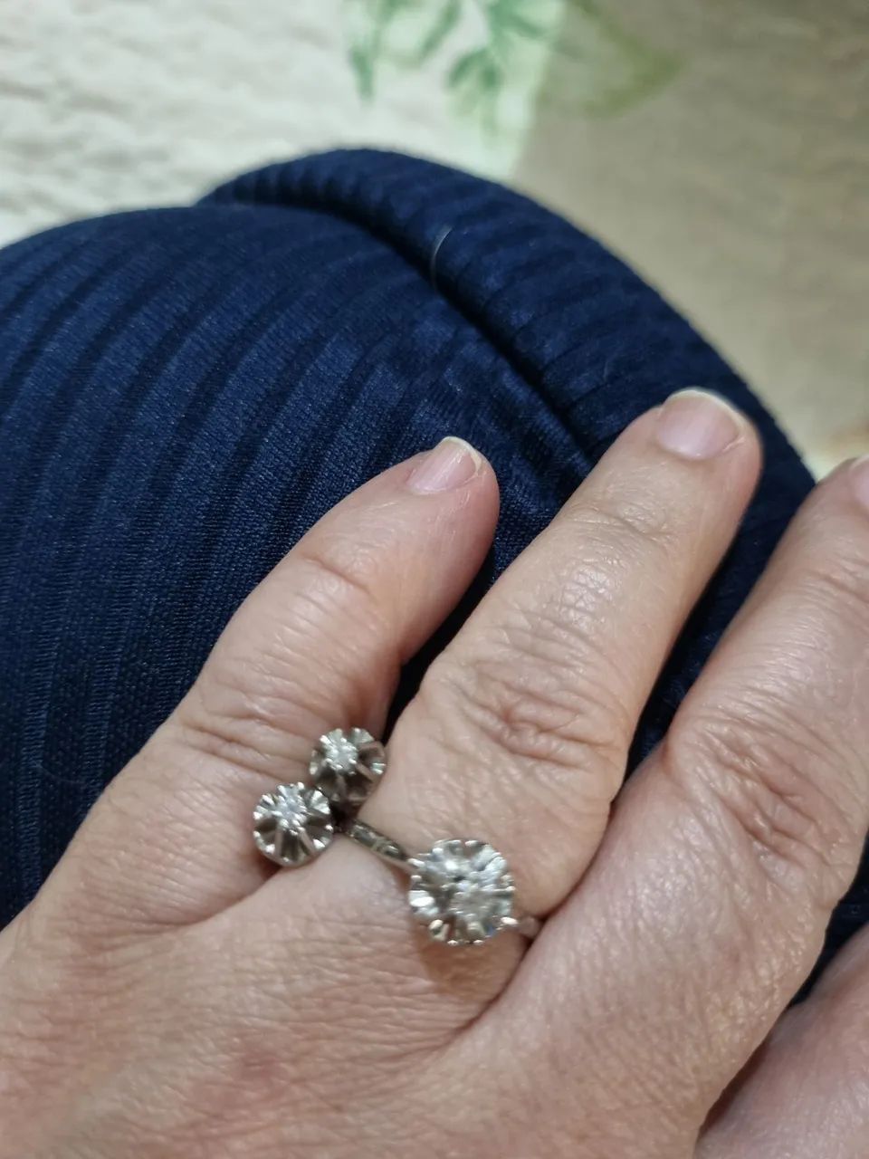 Conjunto solitário ouro branco e diamante - Foto 3