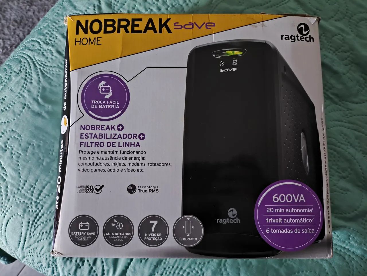 Nobreak 600va Ragtech Save Home 6 tomadas (Sem Bateria)