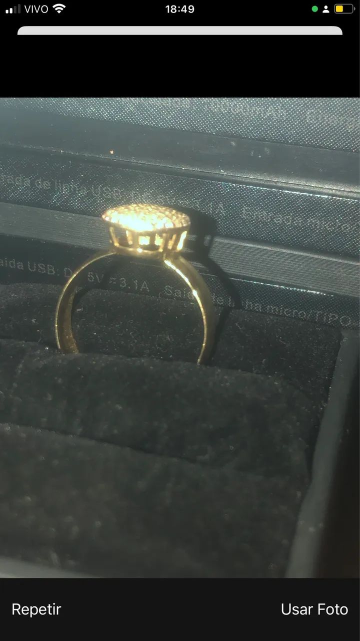 Anel de Ouro 18 com brilhante - Foto 2