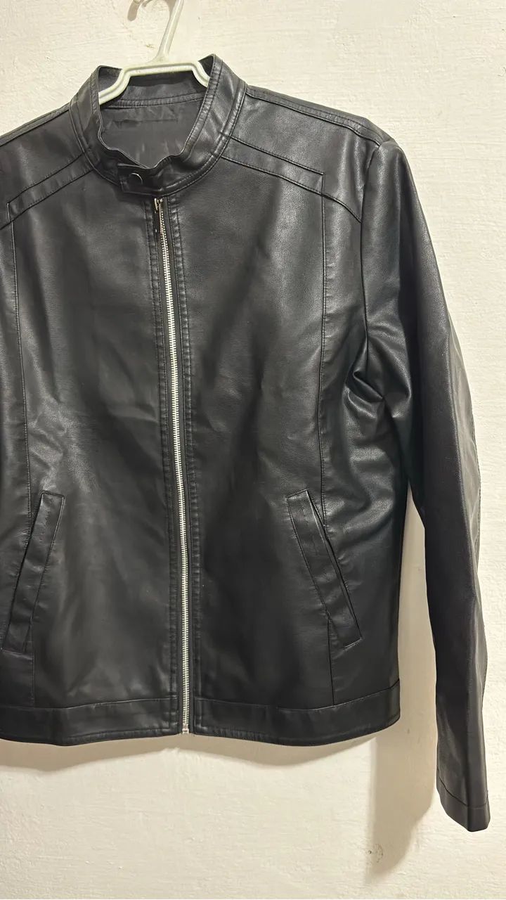 Jaqueta couro PU masculina  - Foto 2