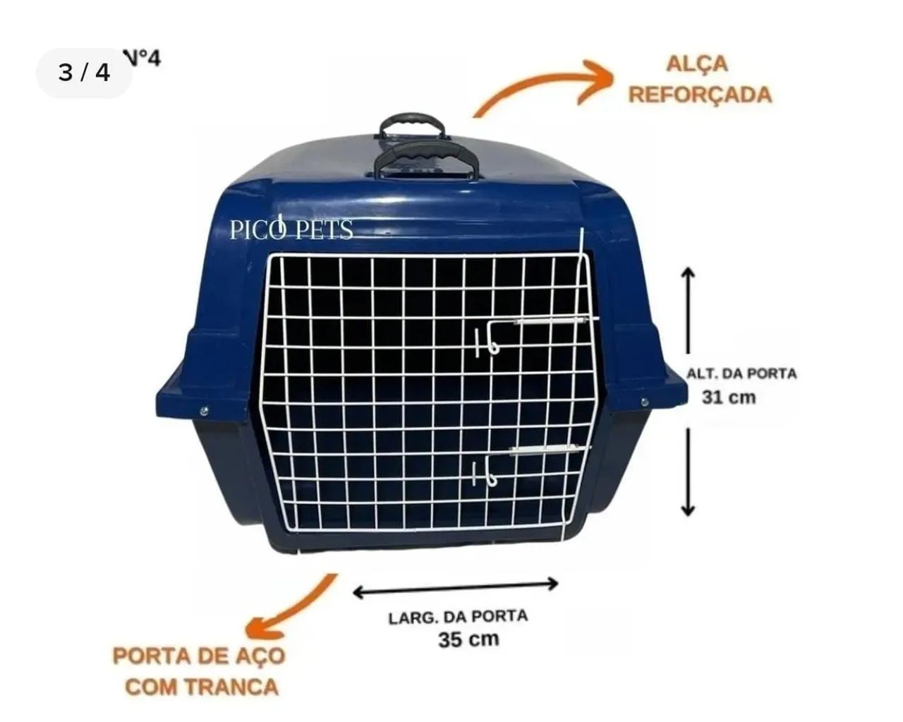 Caixa de transporte para cães ou gatos padrão IATA N4  - Foto 2
