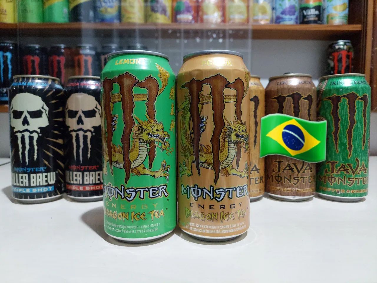 Coleção de latas Monster Java + Killer Brew + Cold Brew + Dragon Ice Tea - Foto 3
