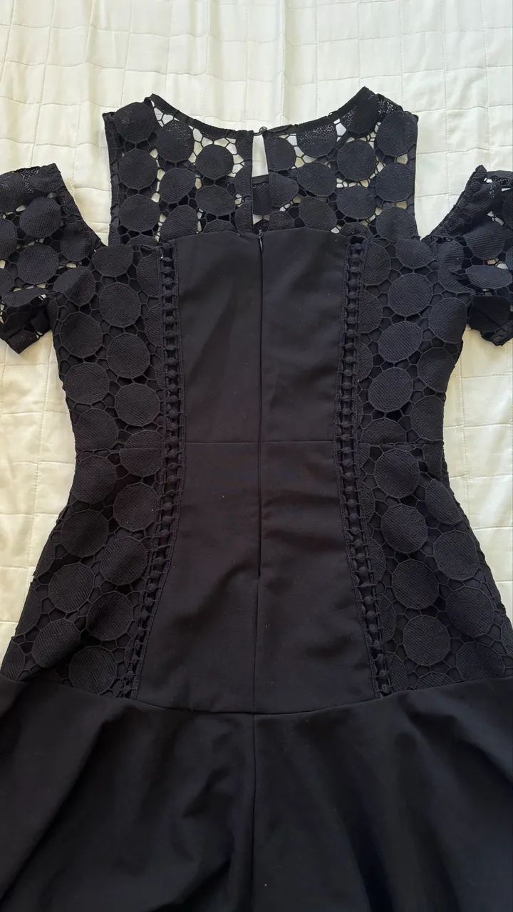 Vestido Curto Preto em Guipir Authoria G - Foto 4