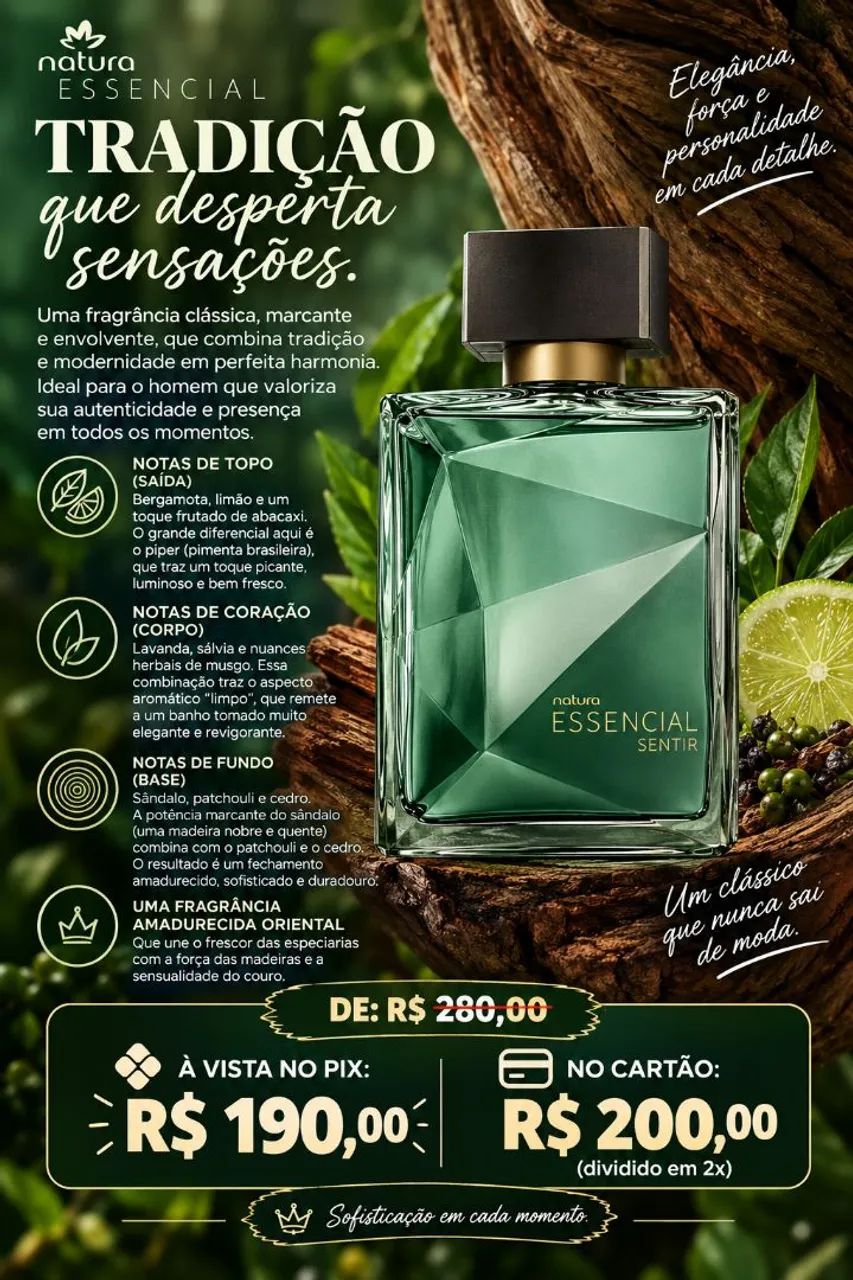 Deo Parfum Essencial Sentir Masculino